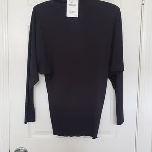 Black Zara long sleeve with shoulder pads size sm